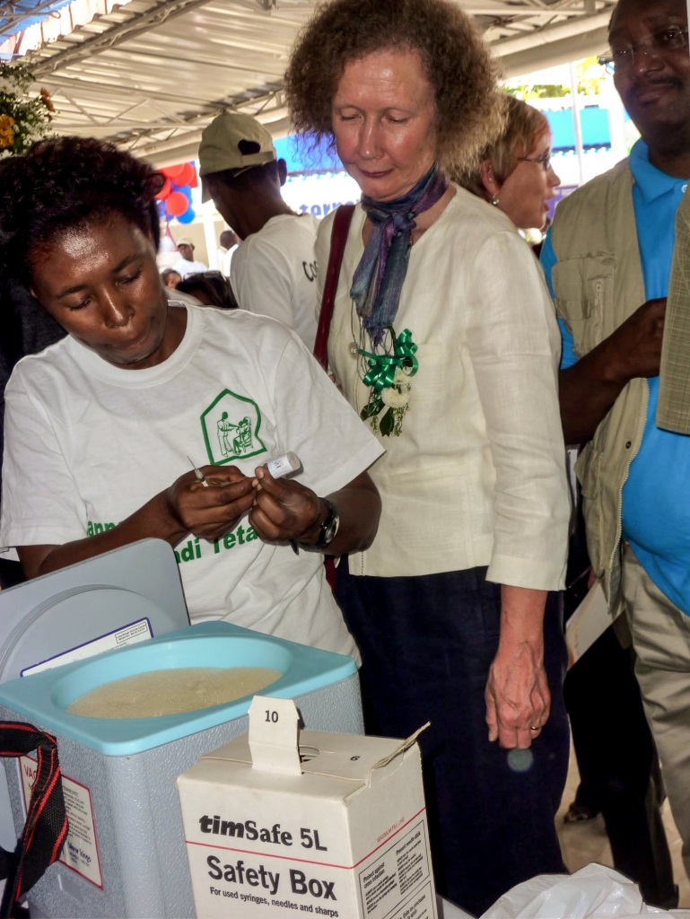 Helen in Haiti for World Immunization Week in 2013.