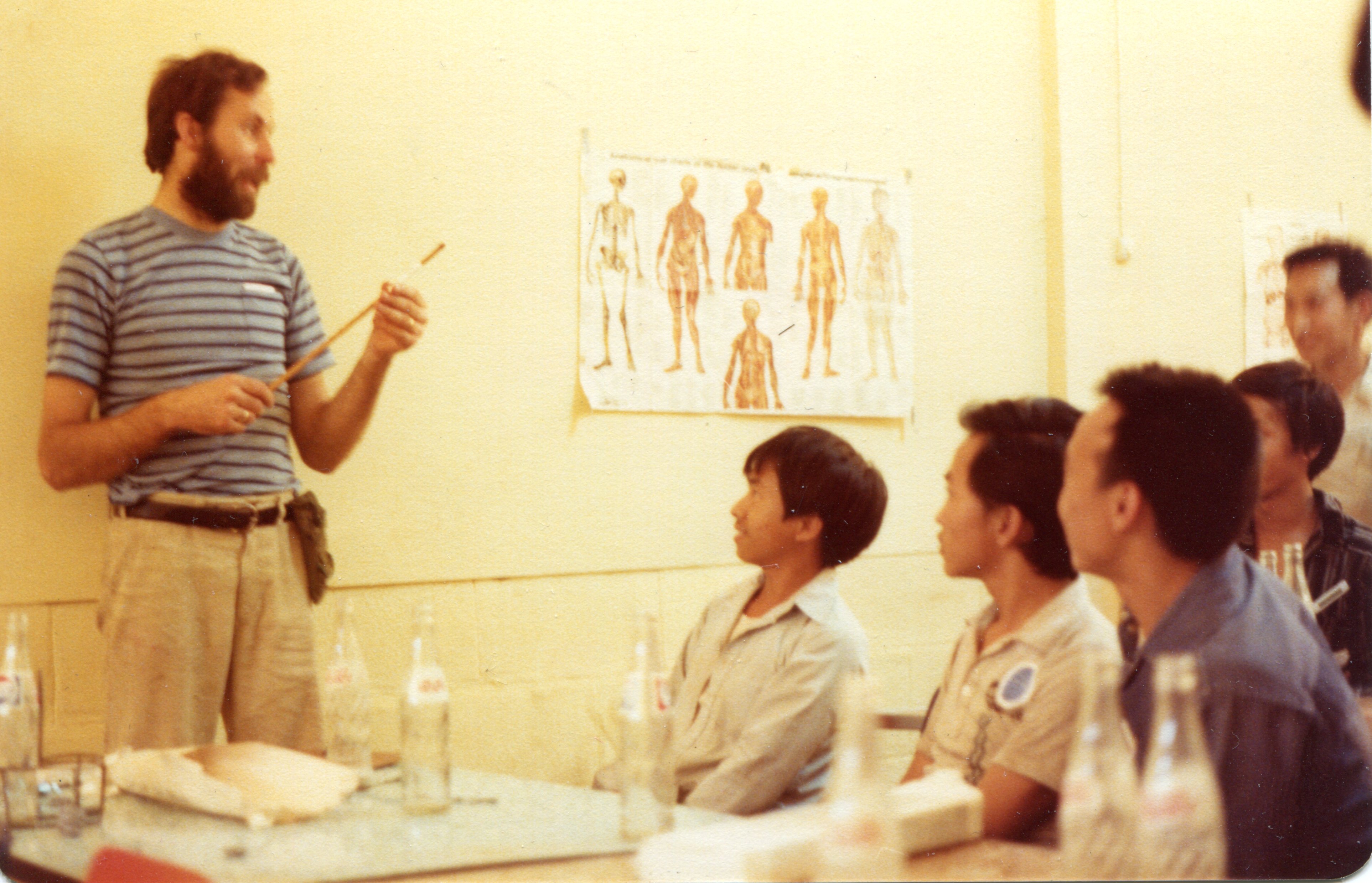 Phillip instructing Hmong refugees in Thailand.