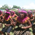 A cultural show in Solomon Islands