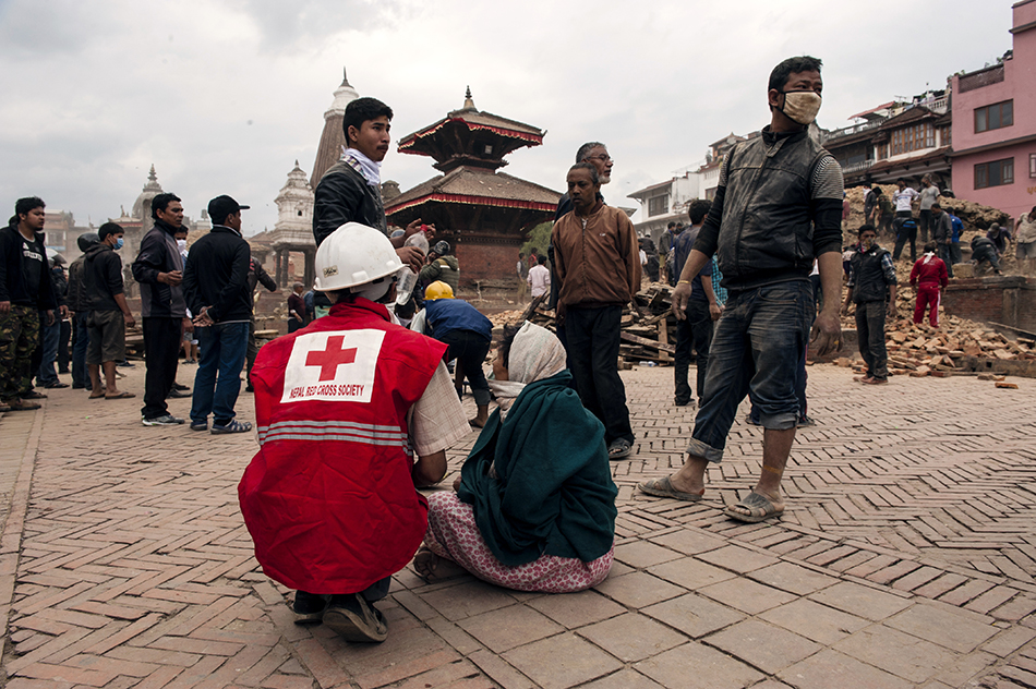 Local responders save countless lives, including in the Nepal earthquake earlier this year (image: Int'l Federation of Red Cross and Red Crescent Societies)