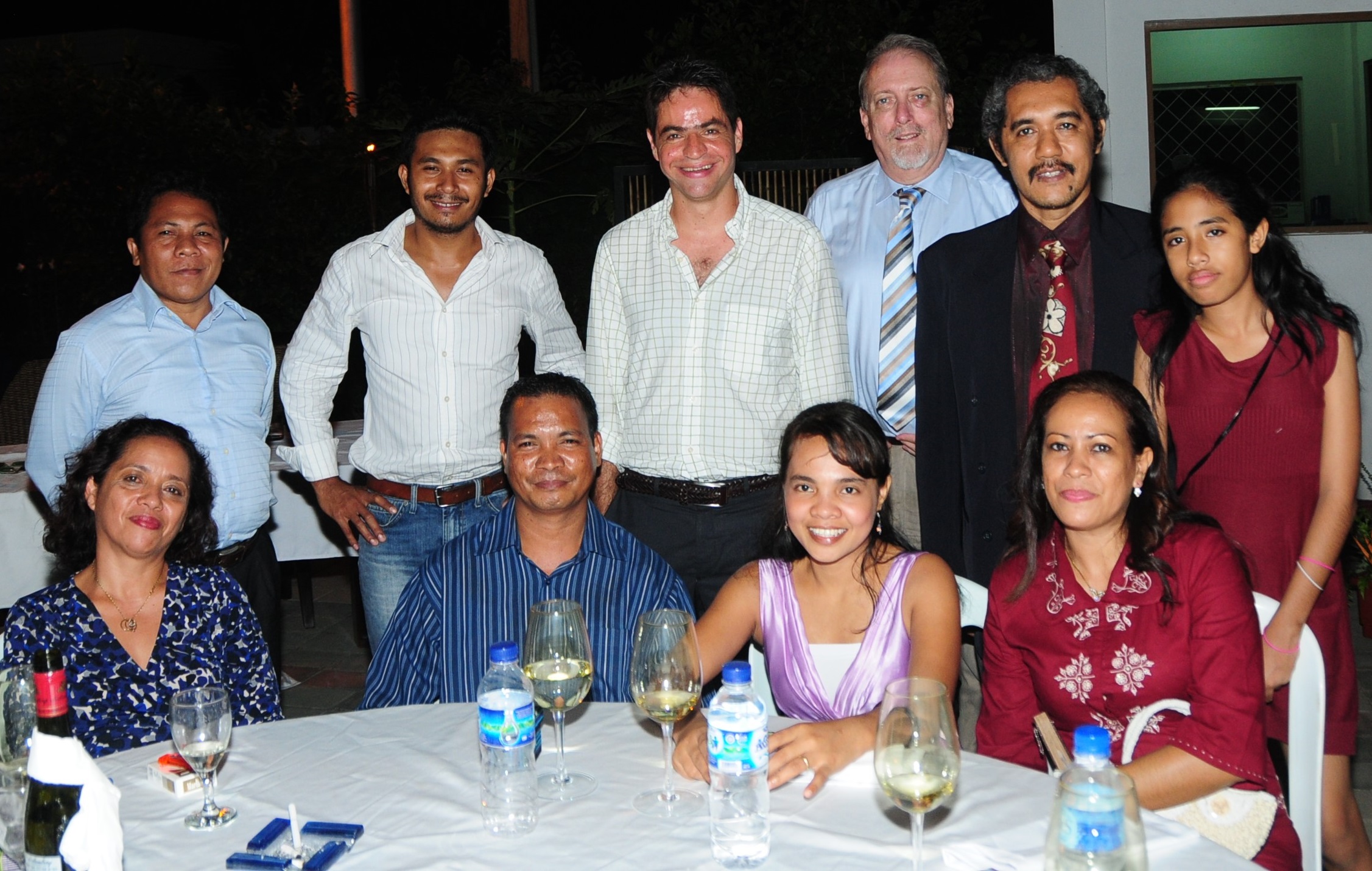Ray Murray (third from right) at the author's wedding in Dili in 2010