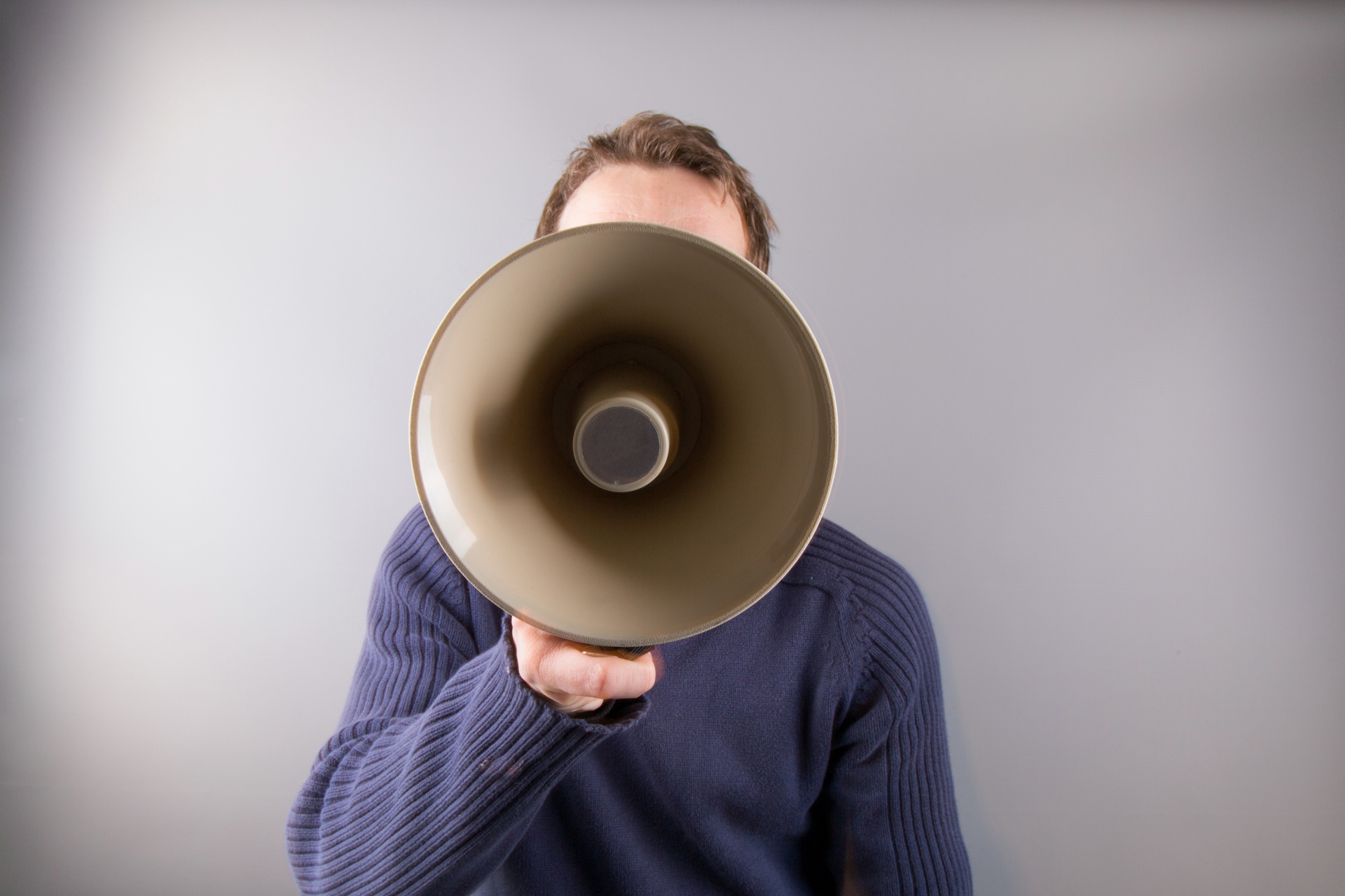 Man with a megaphone (publicdomainpictures.net)