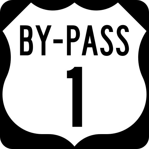 Bypass road sign (Wikimedia Commons, public domain)