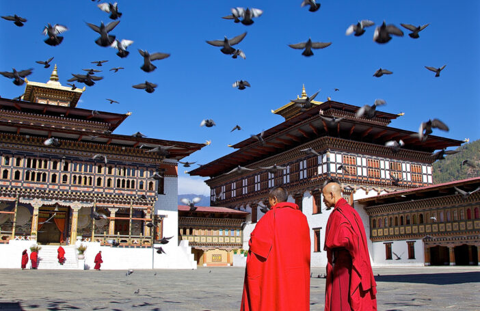 Monks in the Dzong, Thimphu, Bhutan - Flickr, Michael Foley, CC