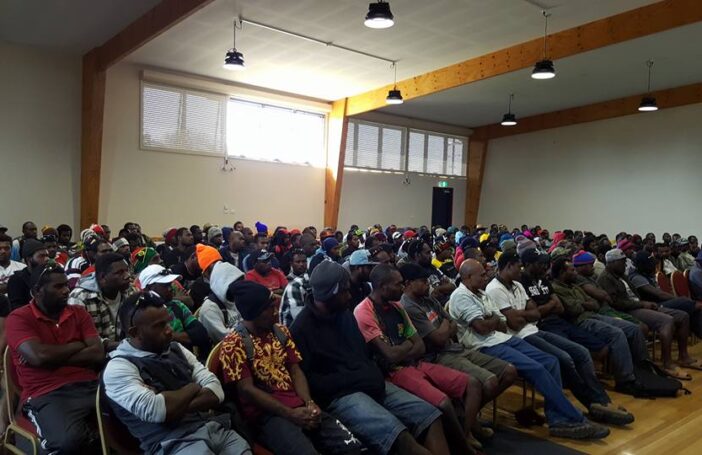 On-arrival briefing for Ni-Vanuatu seasonal workers in Koo Wee Rup, Victoria (Credit: Seasonal Workers Australia Facebook)