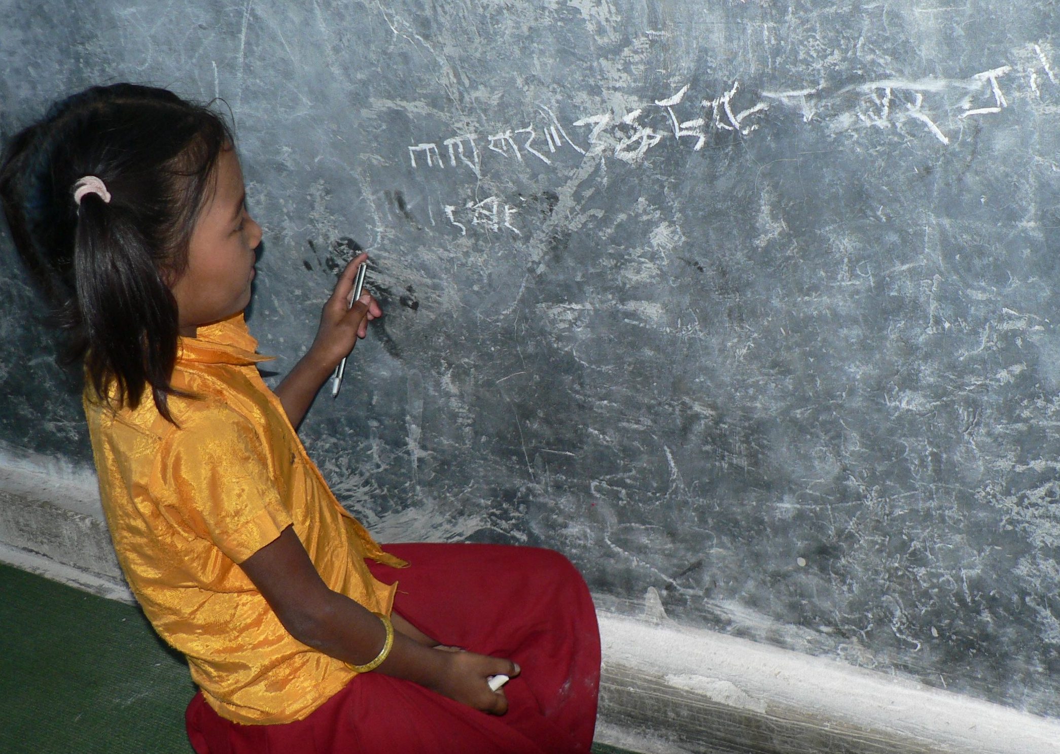 Student at Dawa Dhechen Chhyolin Gumba (Buddhist School), Gaighat Udayapur, Nepal (image: Hilary Smith)