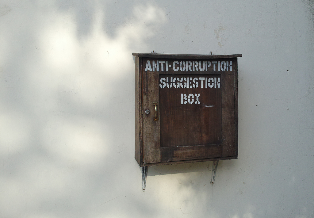 Anti-corruption suggestion box, Mombasa, Kenya (Marcel Oosterwijk/Flickr CC BY-SA 2.0)
