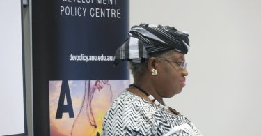 Dr Okonjo-Iweala delivering the 2017 Mitchell Oration