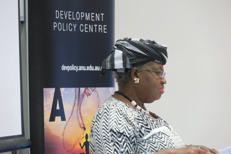 Dr Okonjo-Iweala delivering the 2017 Mitchell Oration