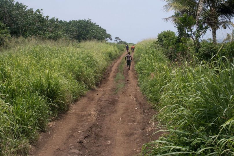 The southernmost section of the south Tanna road system, still a muddy, bumpy track (Credit: Dan McGarry)