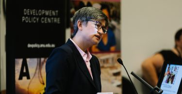 Penny Wong delivering the opening address at the 2018 Australasian Aid Conference