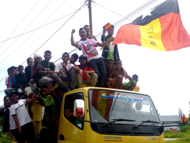 Youth getting energised for an election rally in East Timor (Kate Dixon/Flickr/CC BY 2.0)