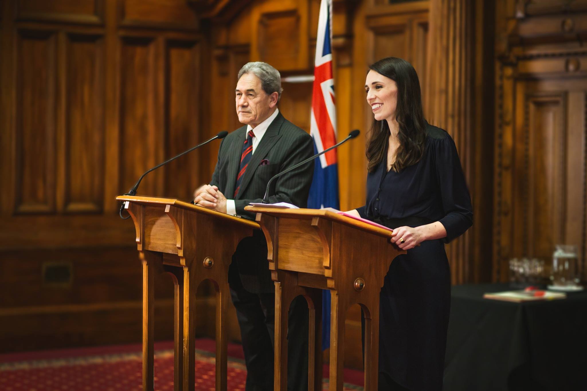 New Zealand Prime Minister Jacinda Ardern and Foreign Minister Winston Peters (Credit: New Zealand Labour Party)