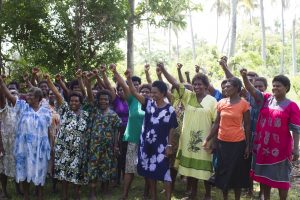 Women belonging to the Women I Tok Tok Tugeta Forum at their meeting in Tanna, Vanuatu in February 2018 (Credit: ActionAid)