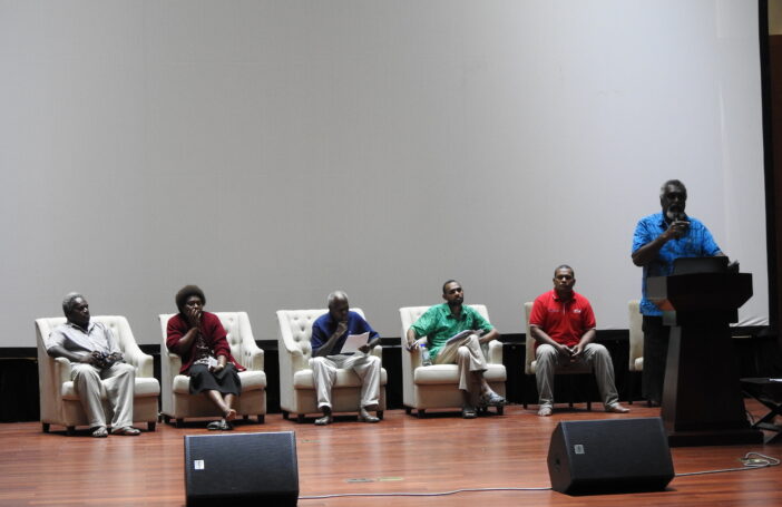 A panel organised by the Vanuatu Council of Trade Unions at the Vanuatu Labour Summit (Credit: Matthew Dornan)