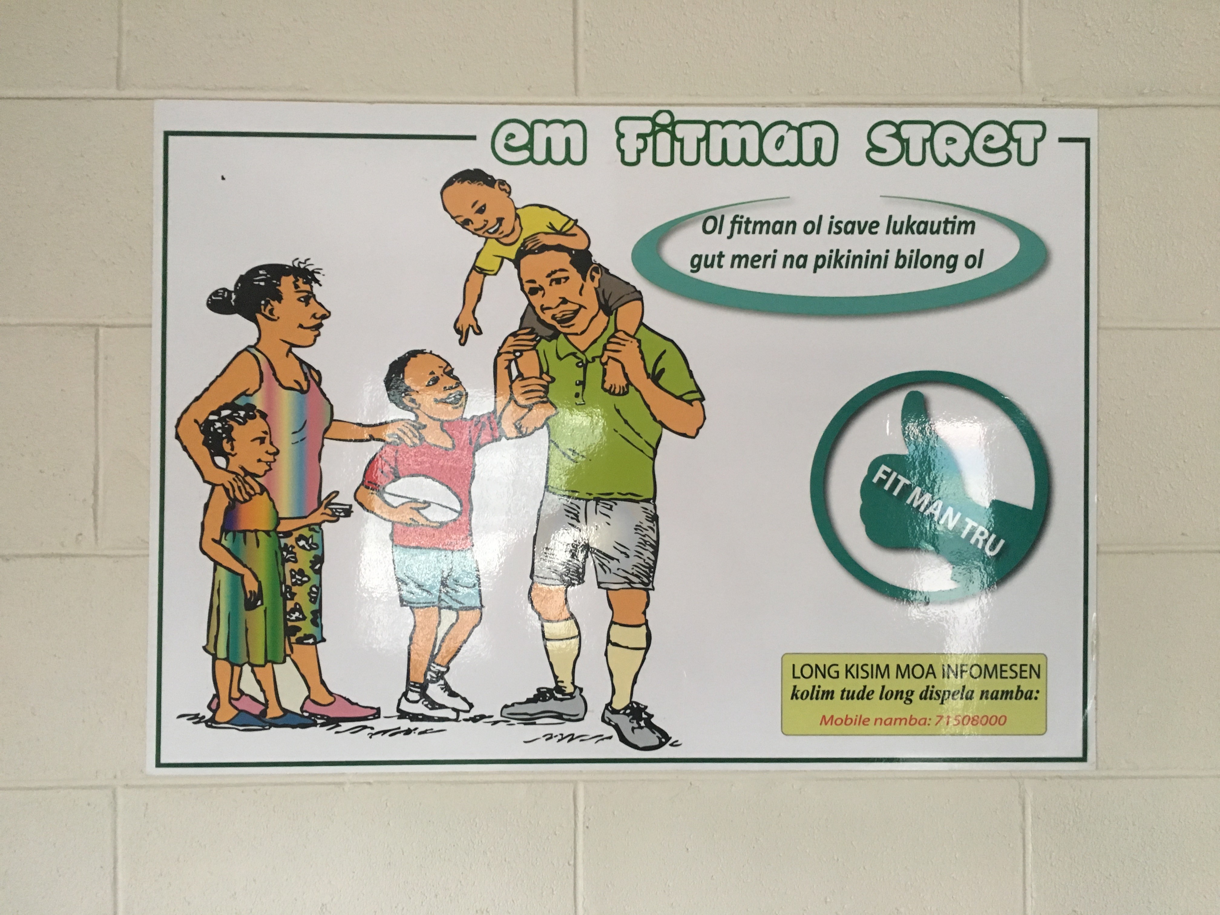 A poster inside the Seventh Day Adventist Church building in Lae (Credit: Michelle N Rooney)