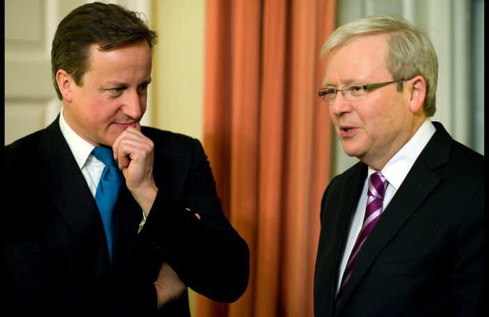 Then-Foreign Minister Kevin Rudd with UK PM David Cameron, 2012 (Credit: foreignminister.gov.au)