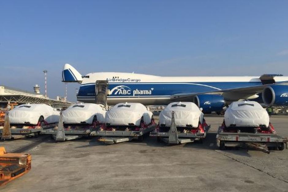 Maseratis chartered to PNG for APEC 2018 (Credit: AirBridgeCargo Airlines)