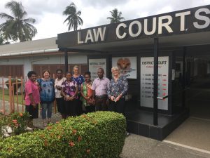 The research team with Femili PNG and Court staff outside the Lae District Court