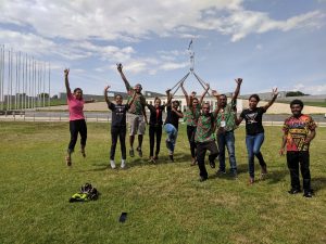 2019 ANU-UPNG Summer School students in front of Parliament House, Canberra (Credit: Ashlee Betteridge)