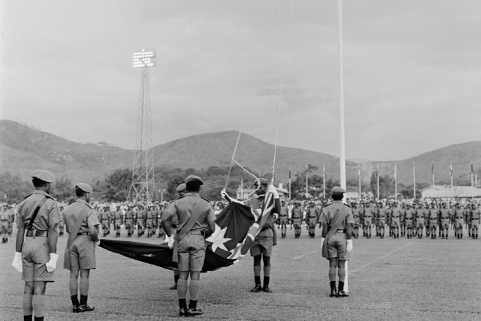 PNG’s independence ceremony, September 16, 1975 (National Archives of Australia)