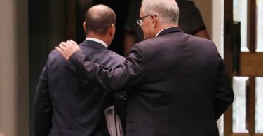Australian PM (right) and Treasurer (left) (Credit: ABC News/Nick Haggarty)