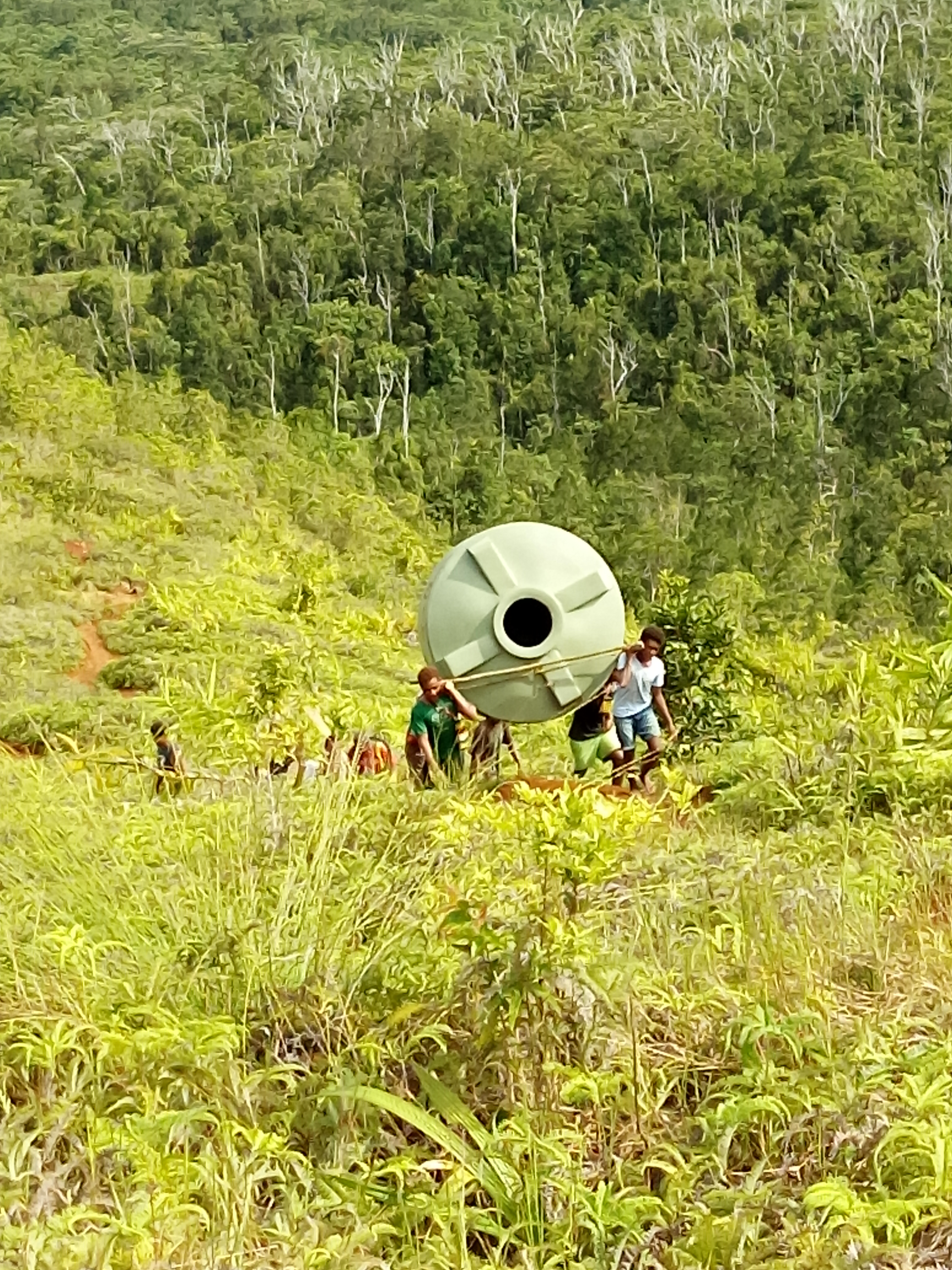 A water tank on its way up to the village (Credit: Terence Wood)