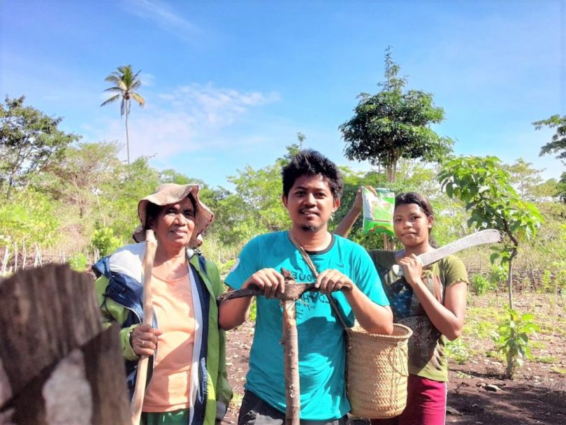 Akito and his family in Poros, Timor-Leste