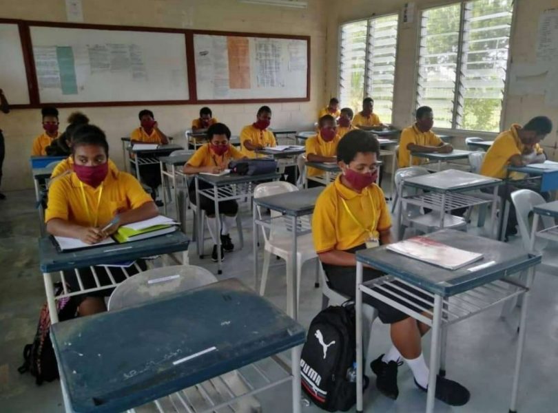 Grade 12 students at Port Moresby National High School (Credit: Malachi Wurr)