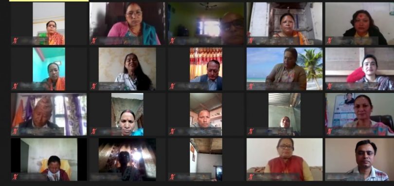 Virtual meeting with women representatives at local level (Credit: The Asia Foundation)