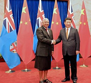 Fiji Prime Minister Frank Bainimarama with the President of China Xi Jinping (Frank Bainimarama/Twitter)