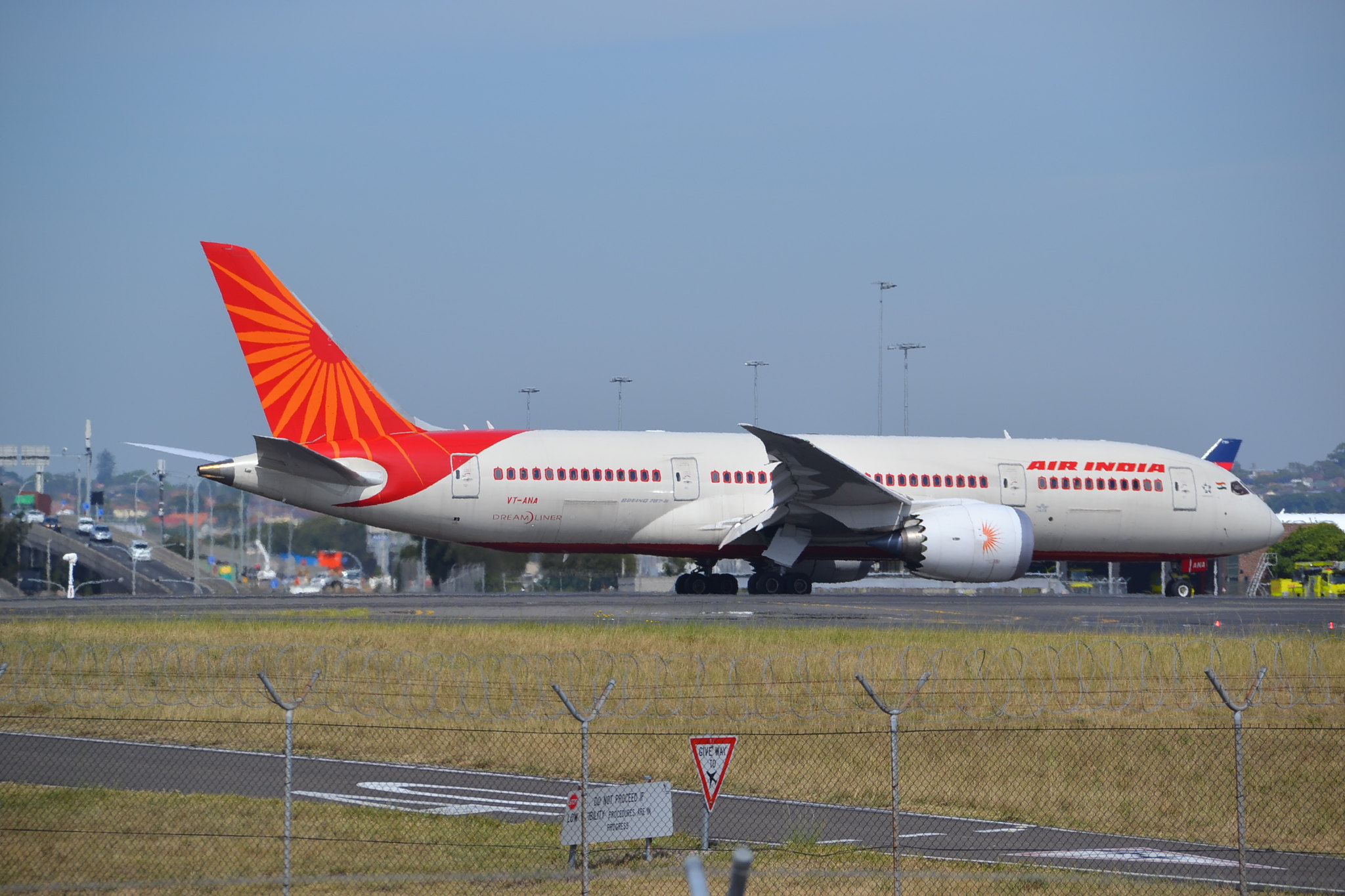 Air India aeroplane at Sydney Airport.