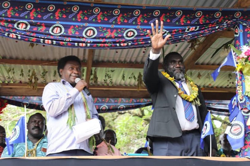 Bougainville President Ishmael Toroama at the launch of Halia Constituency's Development Plan