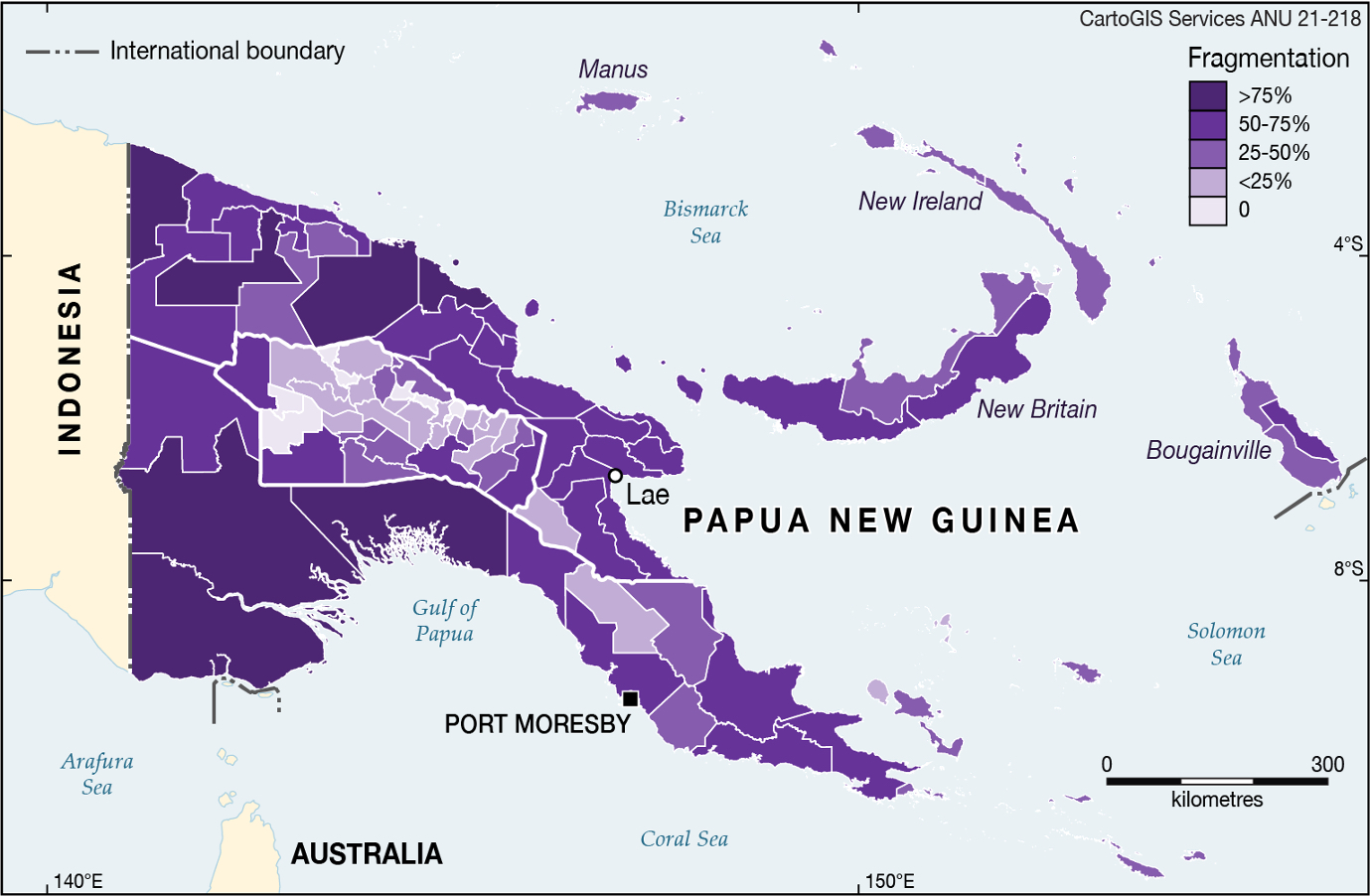 Linguistic fragmentation across PNG