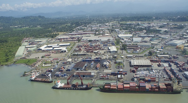 Aerial view of Lae, Morobe, Papua New Guinea