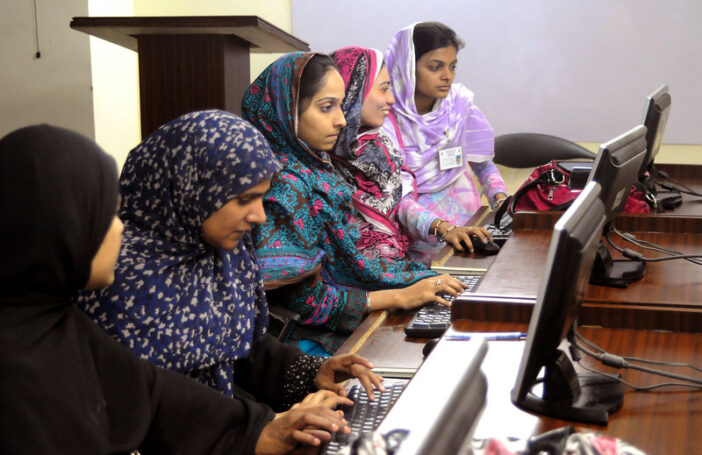 Women in Hyderabad learning computing skills