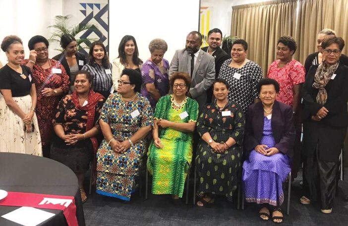 Women leaders speak out on violence against women in politics at a workshop in Fiji, March 2021