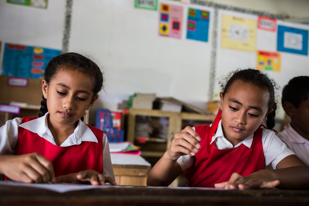 Students learning in a Tongan government school