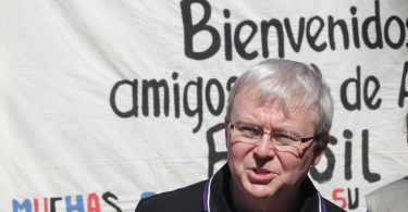 Photograph of Former Foreign Minister Kevin Rudd during a visit to El Penon village in Comasagua, El Salvador in 2011