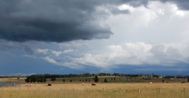 Clouds over a farm in regional Australia (Anne Moorhead)