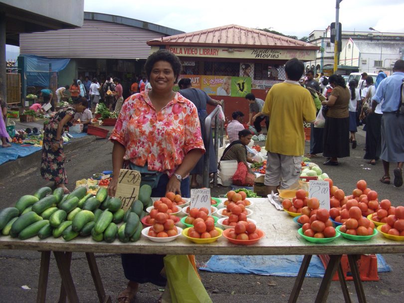 Photograph of a Fijian market