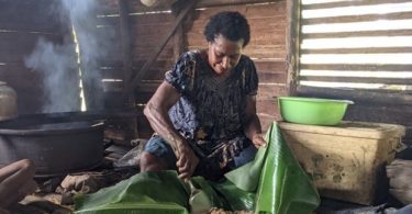 Preparing sago in Western Province, PNG (Mikaela Seymour)