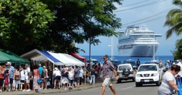 A cruise ship in Savusavu Bay (Anne Moorhead)