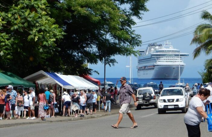 A cruise ship in Savusavu Bay (Anne Moorhead)