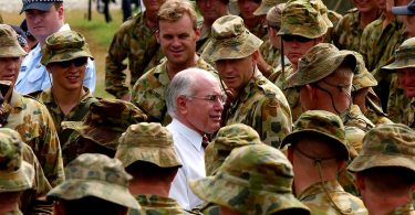 John Howard visits the troops, Solomon Islands 2003