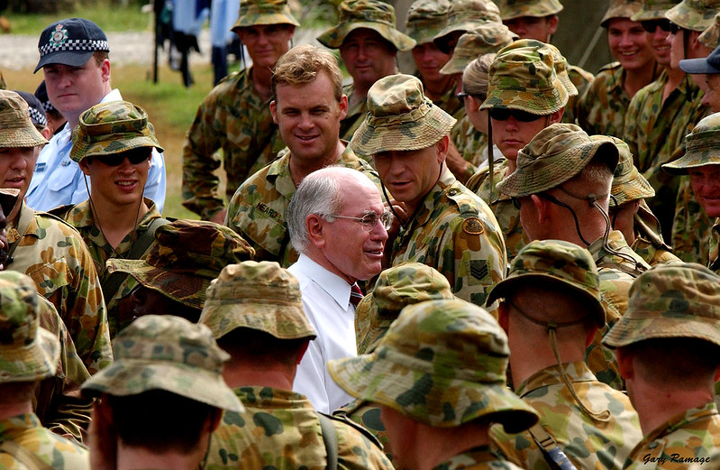 John Howard visits the troops, Solomon Islands 2003