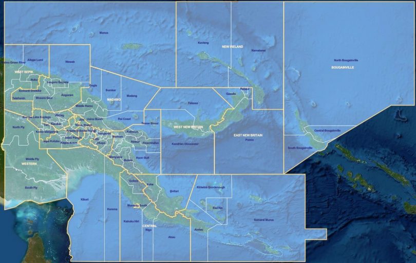 Map showing PNG open electorates (Development Policy Centre-ANU)