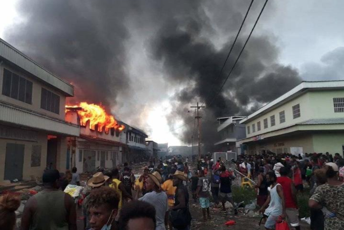 Riots in Honiara, November 2021 (Solomons-Facebook-RNZ-Asia Pacific Report)