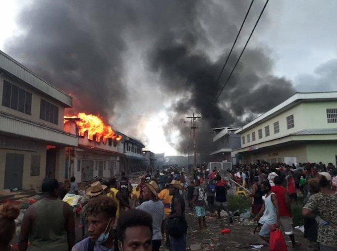 Riots in Honiara, November 2021 (Solomons-Facebook-RNZ-Asia Pacific Report)