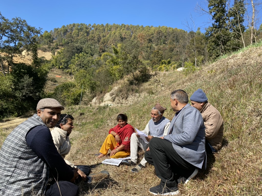 Community consultations on forest management, near Banepa city in Nepal in 2019 (Hemant Ojha)